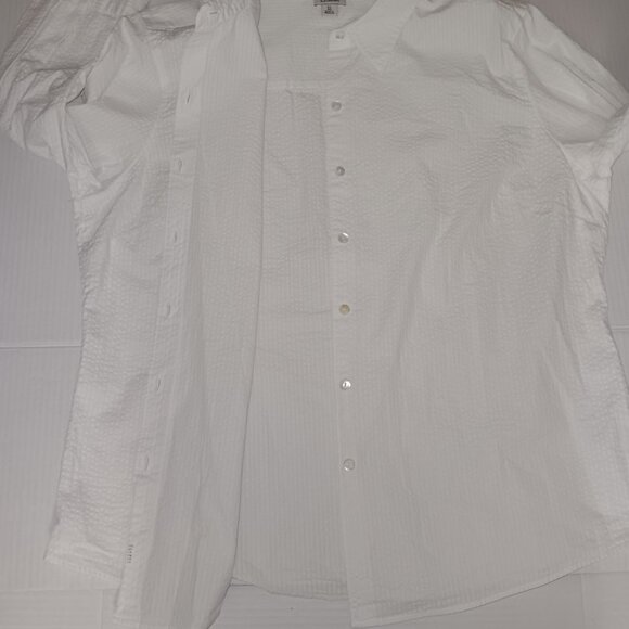 L.L.BEAN DOT EMBROIDERED BUTTON UP SHIRT - Picture 4 of 15